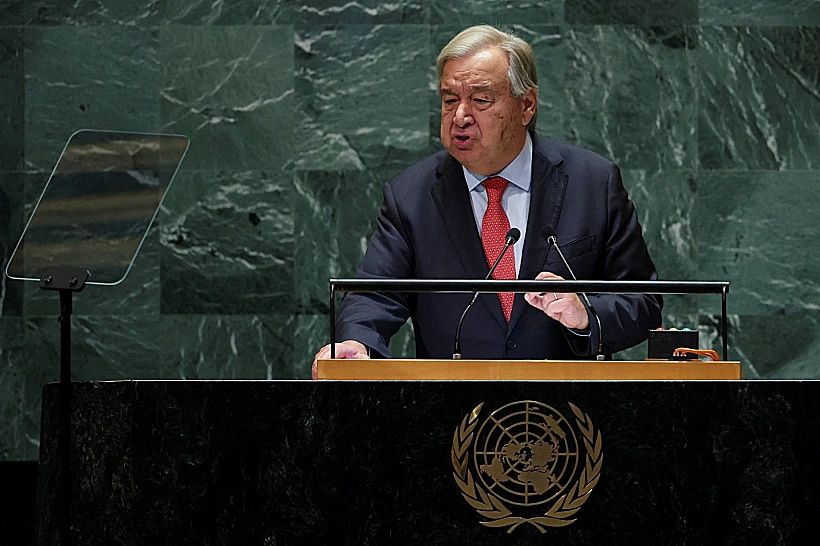 מזכ"ל האו"ם אנטוניו גוטרש נואם בפני העצרת הכללית, היום