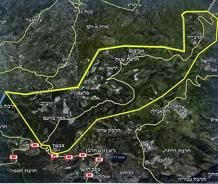 האזור שהוכרז כשטח צבאי סגור בגליל העליון