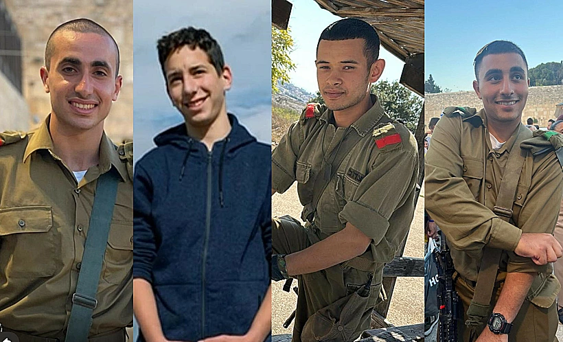 מימין: סמל אמיתי אלון, סמל יוסף הייב, סמל יואב אגמון, סמל עומרי תמרי