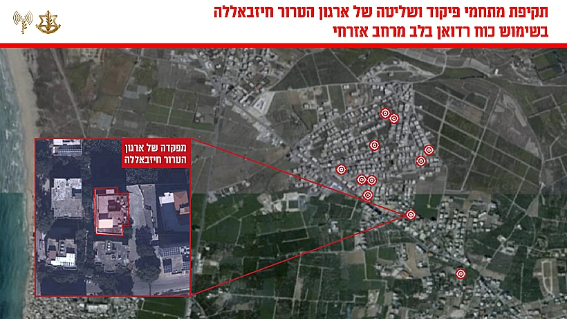 המתחמים שהותקפו בדרום לבנון