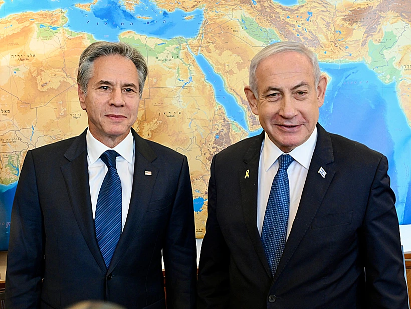 אנתוני בלינקן ובנימין נתניהו בפגישה בירושלים