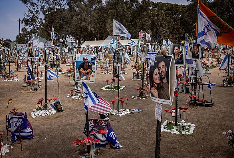 זירת הטבח בפסטיבל נובה, סמוך לקיבוץ רעים שבעוטף