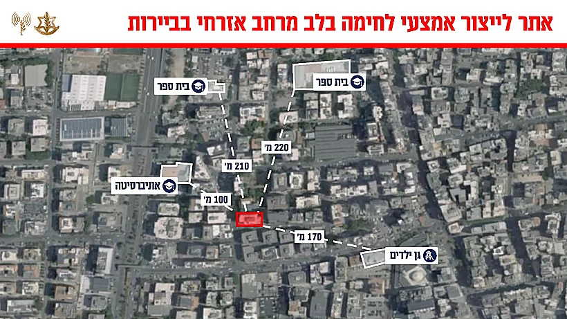 חיזבאללה לבנון צה"ל מיקומו של אתר ייצור אמצעי הלחימה שהותקף בביירות