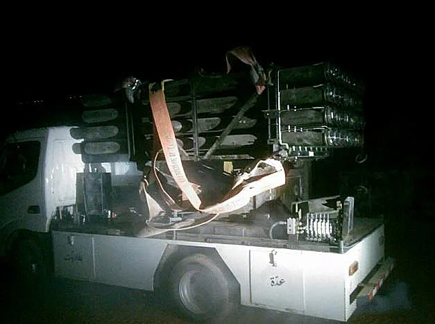 משגר רקטות שהושמד בלבנון