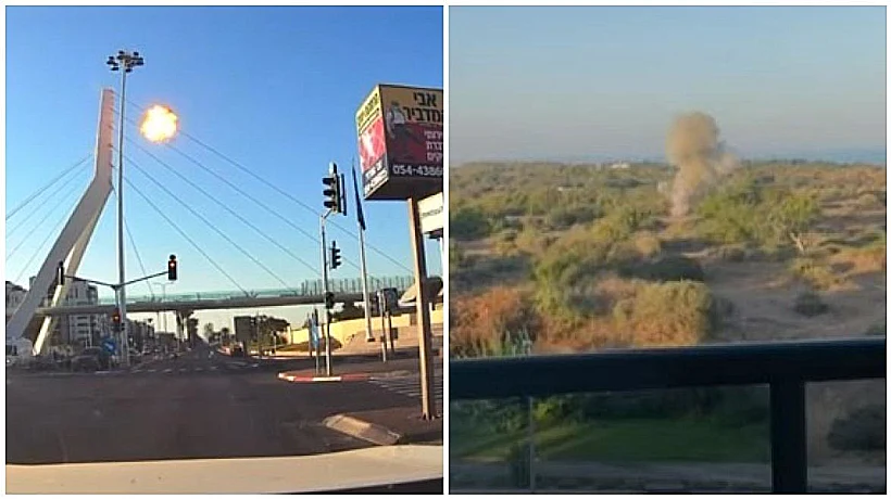 תיעוד מפיצוץ הכטב"מים ליד אשקלון ובנהריה
