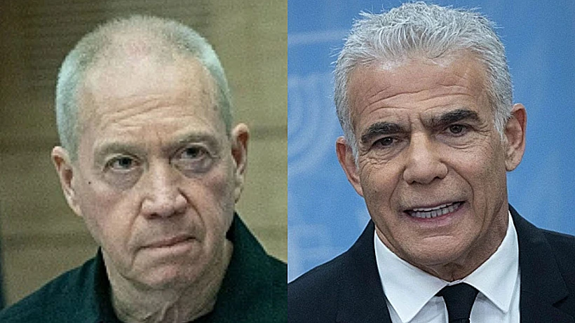 ראש האופוזיציה יאיר לפיד, שר הביטחון יואב גלנט