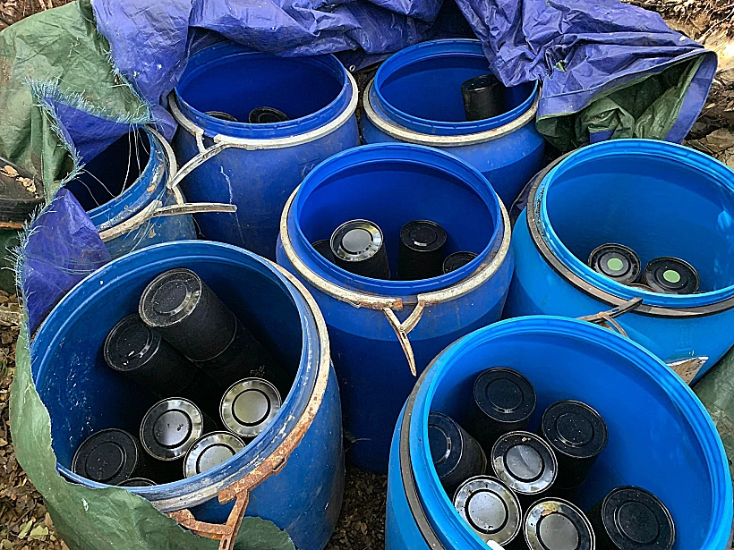 חלק מהאמל"ח שאותר בדרום לבנון