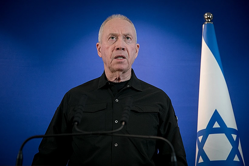 שר הביטחון היוצא יואב גלנט בהצהרתו הערב