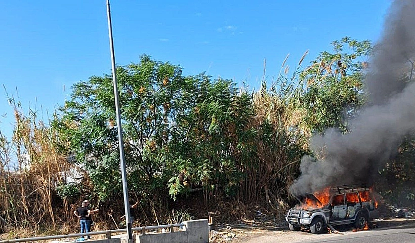 רכב שהותקף בדרום לבנון