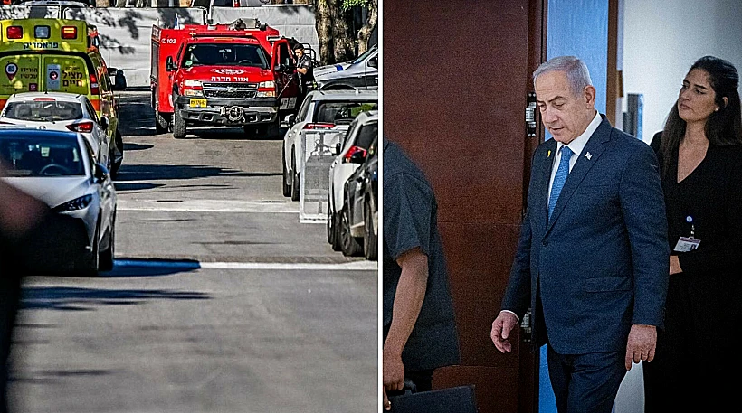 נתניהו וכוחות מחוץ לביתו שבקיסריה