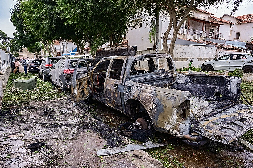 זירת הפגיעה בפתח תקווה