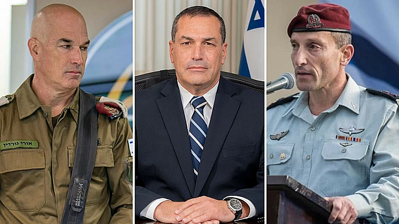 סגן הרמטכ"ל אלוף אמיר ברעם, מנכ"ל משרד הביטחון אייל זמיר, מפקד פיקוד צפון אלוף אורי גורדין