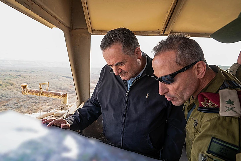 שר הביטחון ישראל כ"ץ בגבול ירדן
