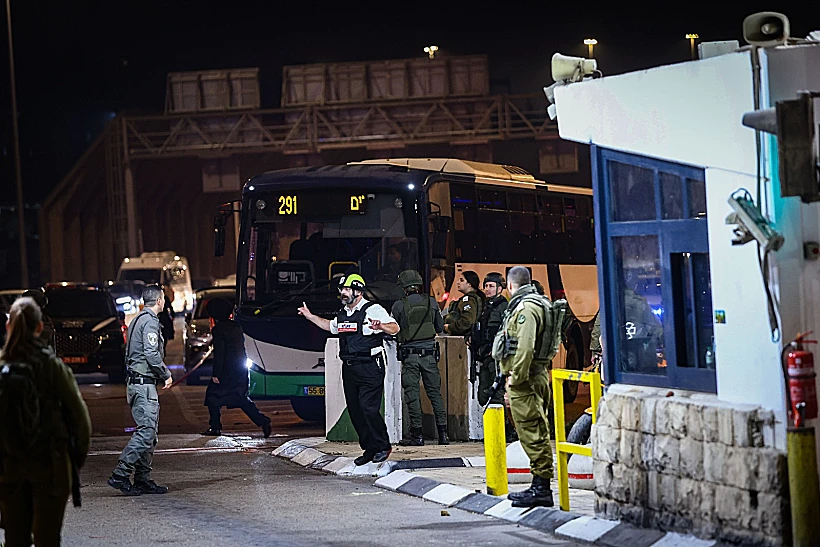 זירת הפיגוע במחסום המנהרות