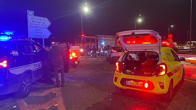 זירת תאונת הדרכים בקריית אתא