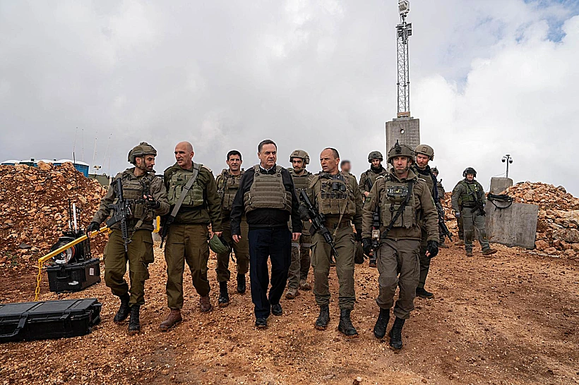 שר הביטחון ישראל כ"ץ במוצב בלבנון