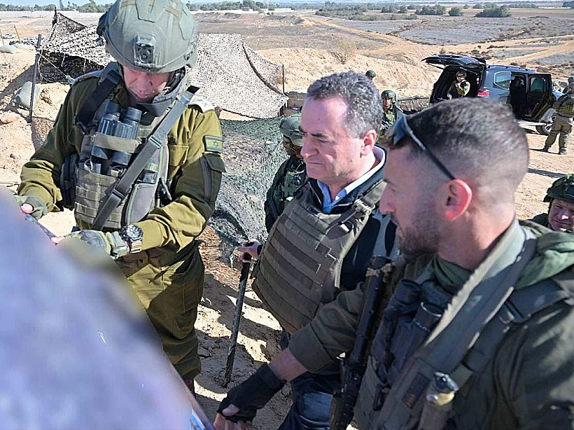 שר הביטחון ישראל כ"ץ בציר פילדלפי ברצועת עזה