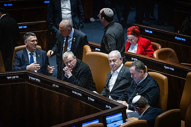 נתניהו, כץ לוין וסער בכנסת