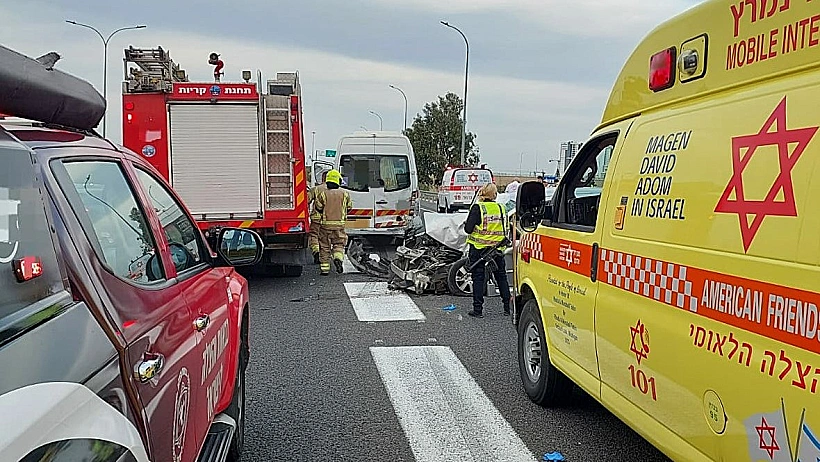 זירת התאונה הקטלנית במחלף ביאליק