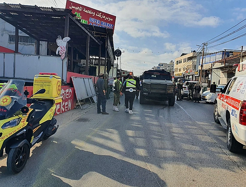 זירת הפיגוע ליד קדומים שבשומרון