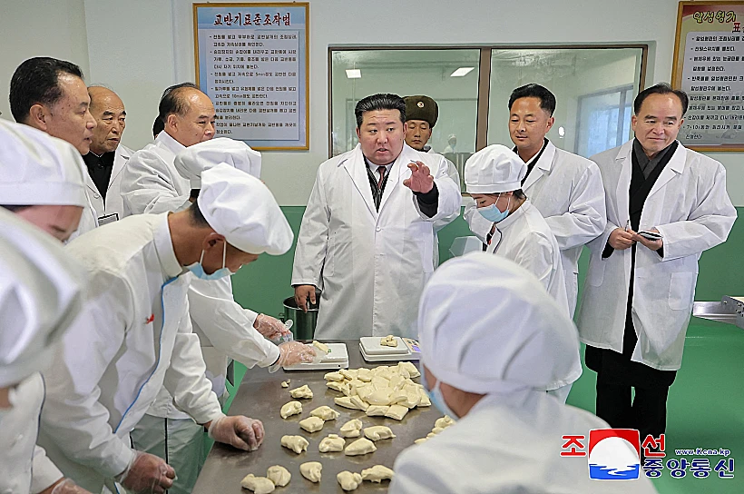 Kim Jong Un Attends A Ceremony For New Production Facilities In Songchon County