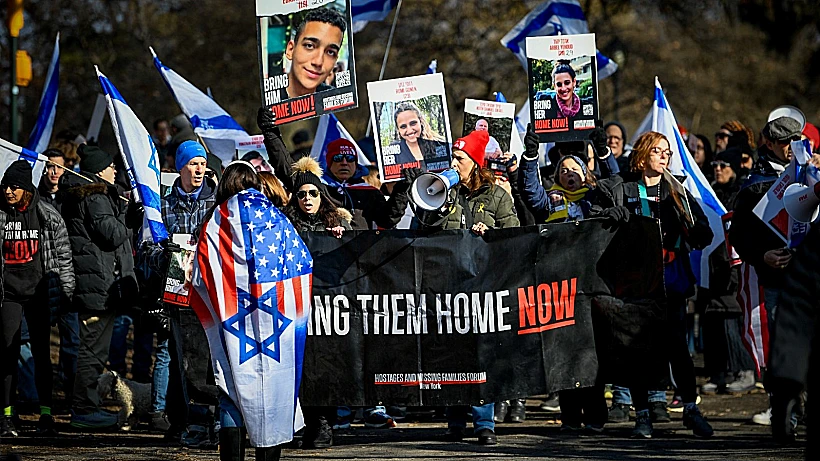 הפגנה בסנטרל פארק בניו יורק למען החטופים