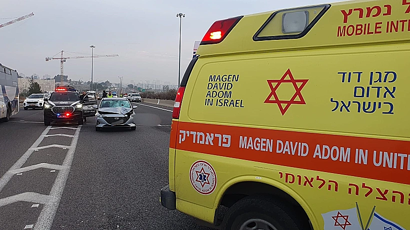 זירת התאונה במחלף רמלוד