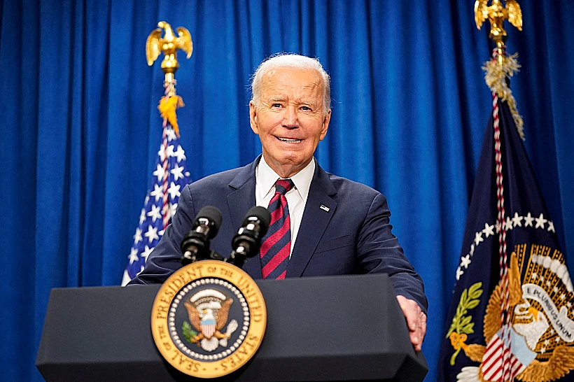 נשיא ארצות הברית ג'ו ביידן בנאום