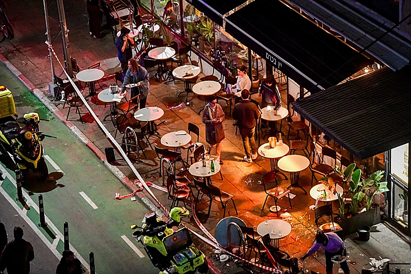 זירת הפיגוע בתל אביב