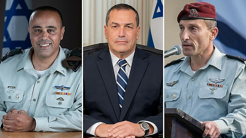 סגן הרמטכ"ל אלוף אמיר ברעם, מנכ"ל משרד הביטחון אייל זמיר, אלוף תמיר ידעי