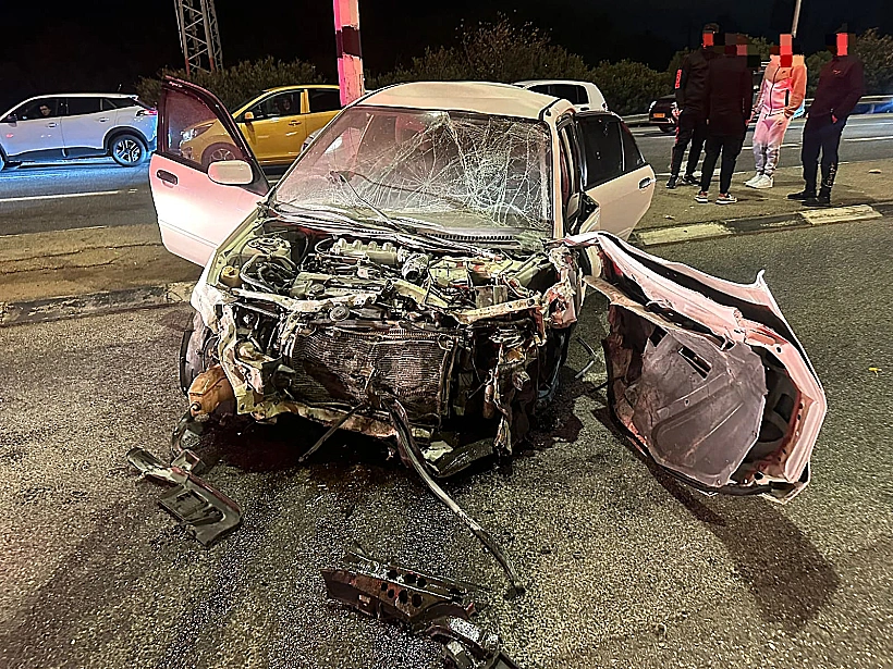 זירת התאונה בכביש 85, סמוך לצומת יאסיף