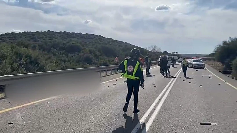 זירת התאונה בכביש 38 סמוך לבית גוברין