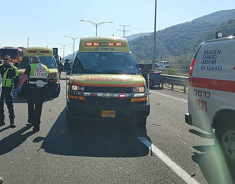 זירת התאונה באזור שער העמקים