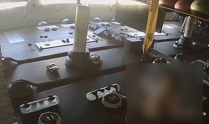 מתוך סרטון שהופץ מחדר הכושר ביבנה