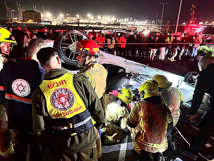 זירת התאונה בחיפה