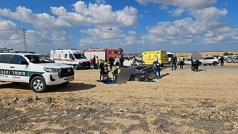 זירת התאונה סמוך לבאר שבע