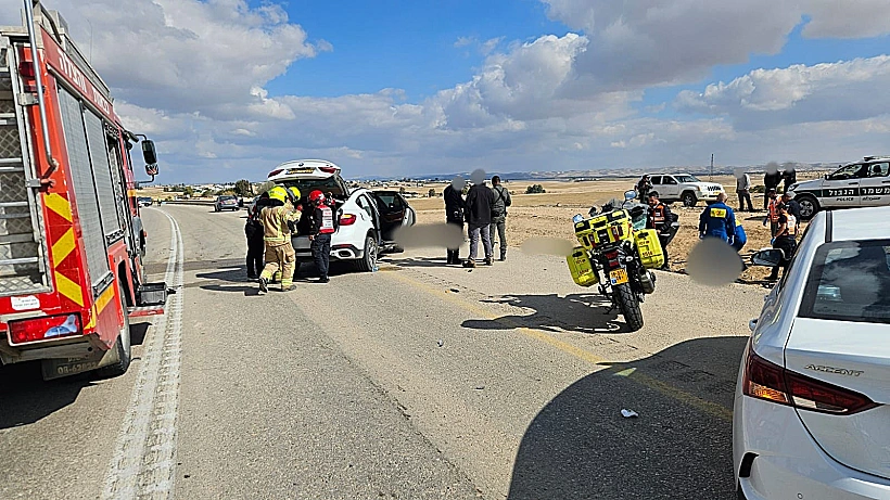 זירת התאונה סמוך לבאר שבע