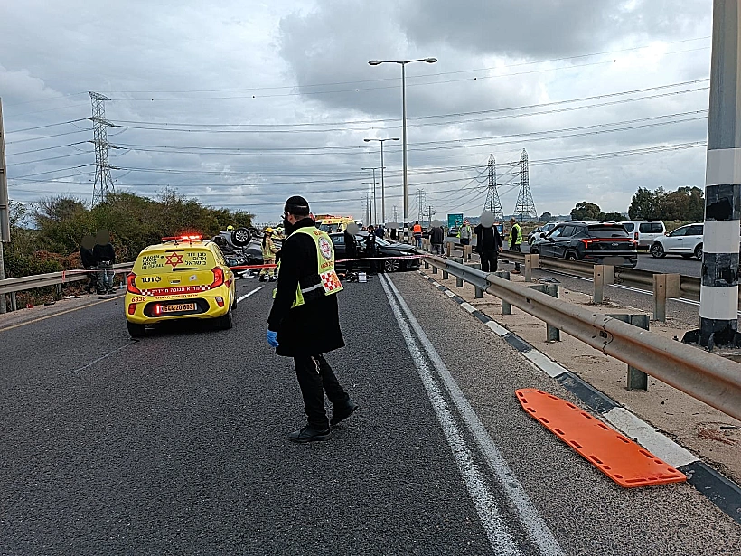 זירת התאונה באזור צומת נחל חדרה