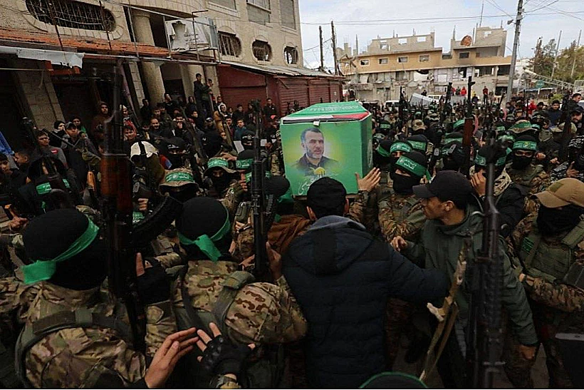 הלווייתו של מרואן עיסא במרכז רצועת עזה