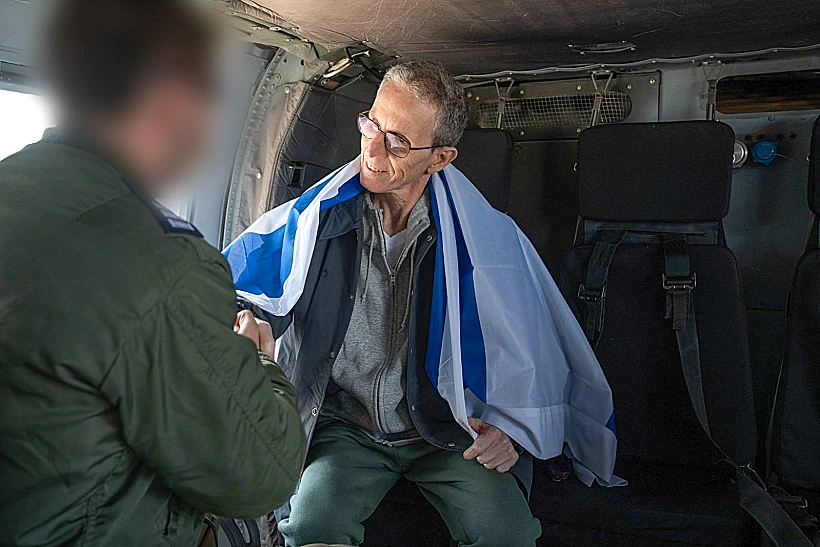 אוהד בן עמי במסוק בדרך לבית החולים