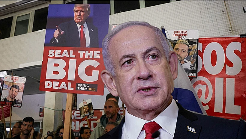 רה"מ בנימין נתניהו על רקע הפגנה למען החטופים