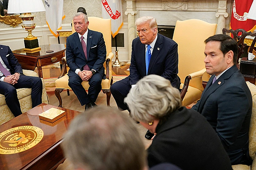 הנשיא טראמפ עם מלך ירדן בבית הלבן