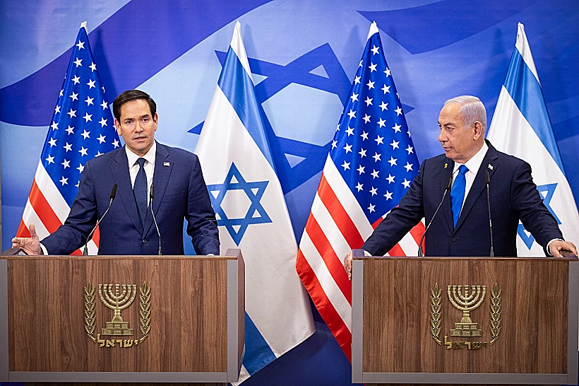 רה"מ בנימין נתניהו ומזכיר המדינה מרקו רוביו