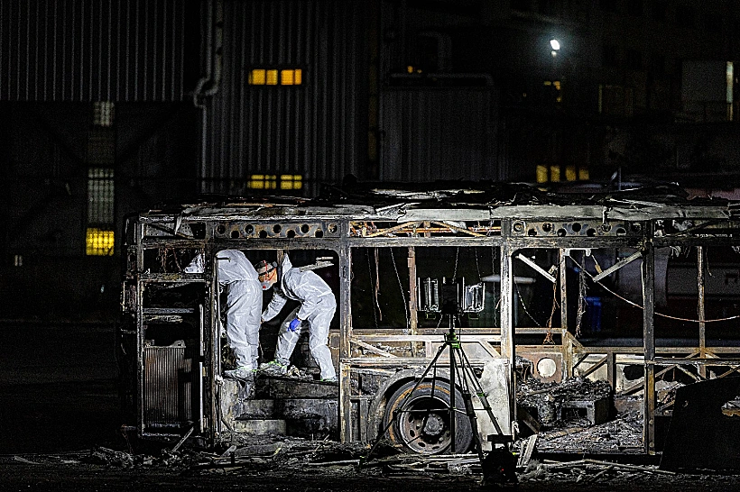 זירת פיצוץ האוטובוסים בבת ים