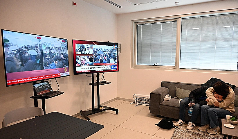 משפחתו של טל שהם צופה ברגעי השחרור בבילינסון