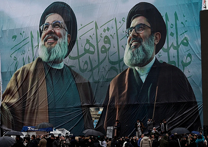 היערכות להלוויית נסראללה וספי א-דין