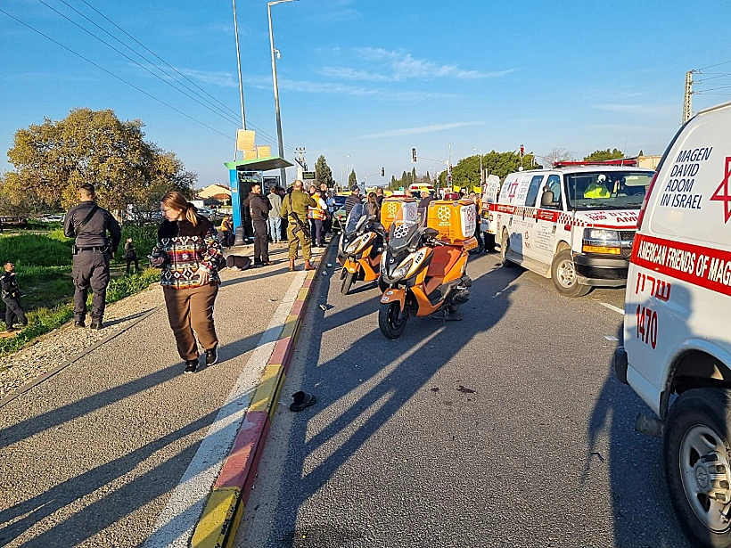 זירת פיגוע הדריסה בצומת כרכור