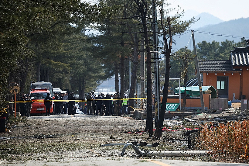מקום נפילת הפצצה בעיר פוצ'יאון בדרום קוריאה