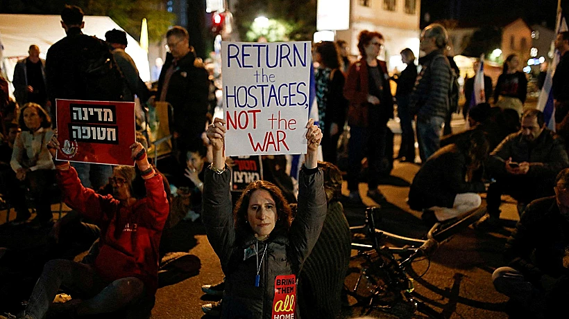 הפגנה למען החטופים בתל אביב