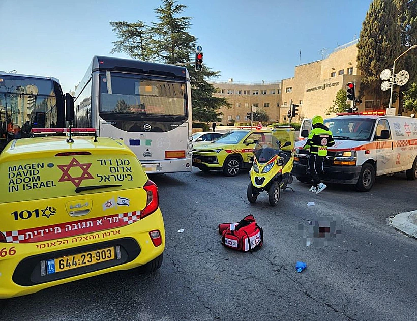 זירת התאונה בירושלים